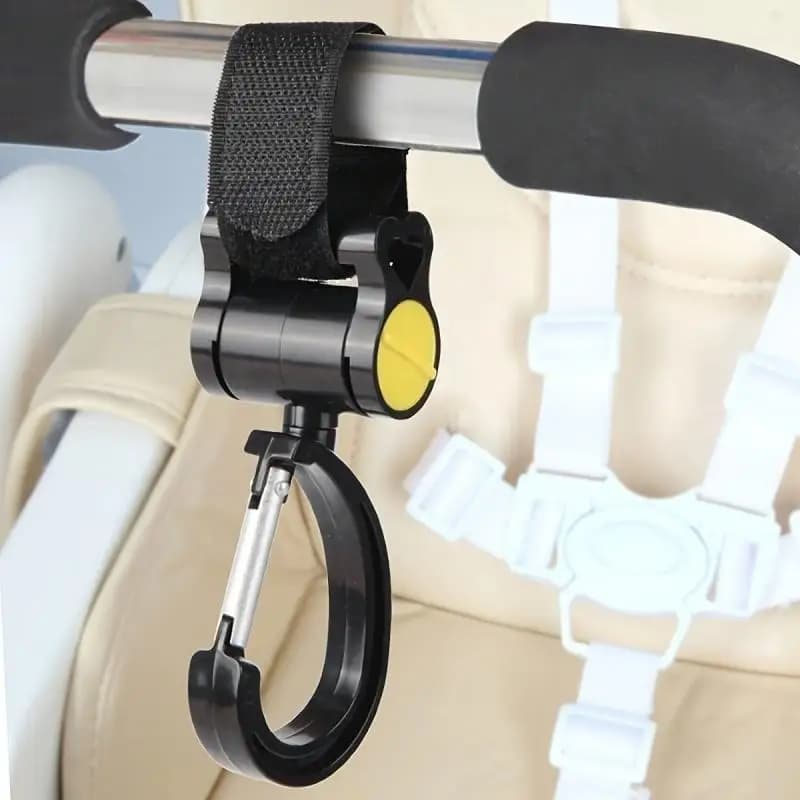 Ganci Universali per Passeggino, Accessori Girevoli a 360 Gradi, Ganci Grandi per Ombrello, Ganci Magici con Nastro Adesivo, Set da 2 Pezzi, Essenziali per la Casa