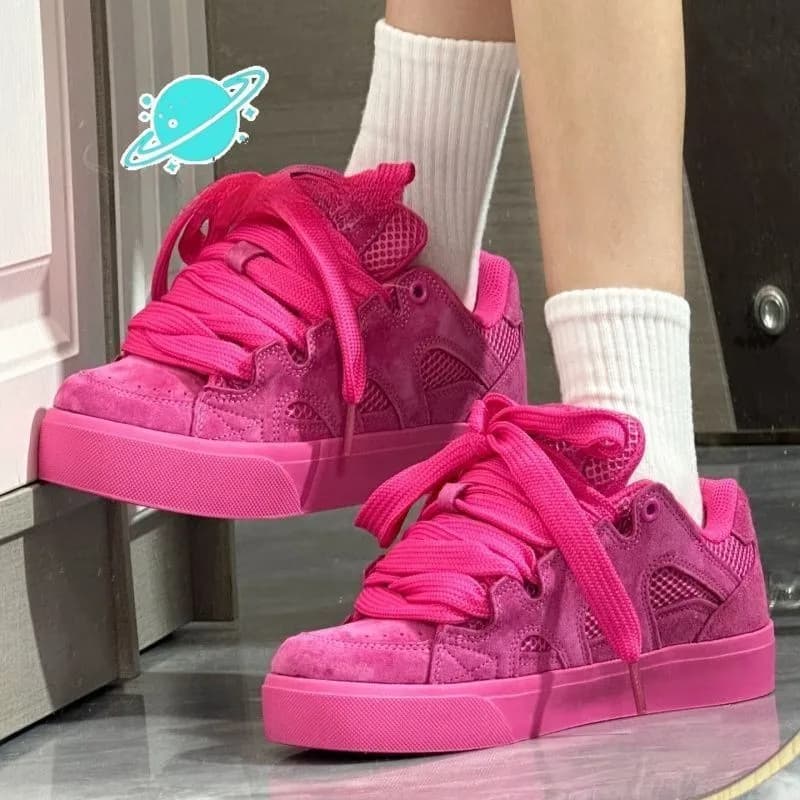 Women's Chunky sneakers, Casual Trendy Shoes Style Street, Fashion Round Toe Shoes for Women, Signed Shoes, Zapatos Mujer