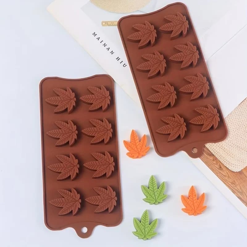 Stampo in Silicone a Forma di Foglia d'Acero Fai-da-Te, Stampi per Caramelle e Cioccolato, Utensili per Decorazione Torte, Vassoio per Cubetti di Ghiaccio