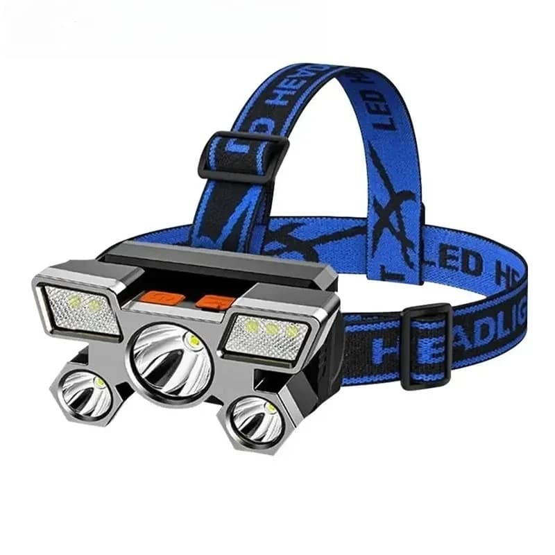 Lampada Frontale LED Ricaricabile Potente per Pesca, Caccia, Campeggio, Escursionismo - Torcia Frontale Regolabile