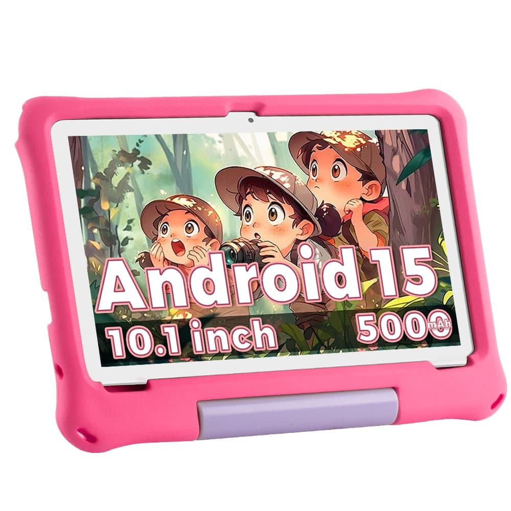 Tablet per Bambini da 10.1 Pollici Android 15, 8GB RAM 64GB ROM Espandibile a 1TB, WiFi6, Batteria 5000mAh, 13 Ore di Autonomia, Certificato GMS
