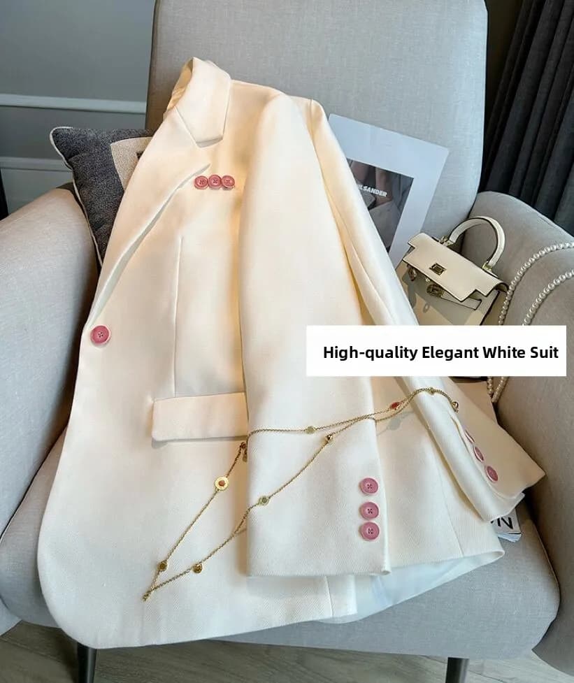 Giacca Elegante da Donna Taglie Forti alla Moda, Nuovo Stile Primaverile, Sottile e Trendy, con Bottoni e Maniche Lunghe