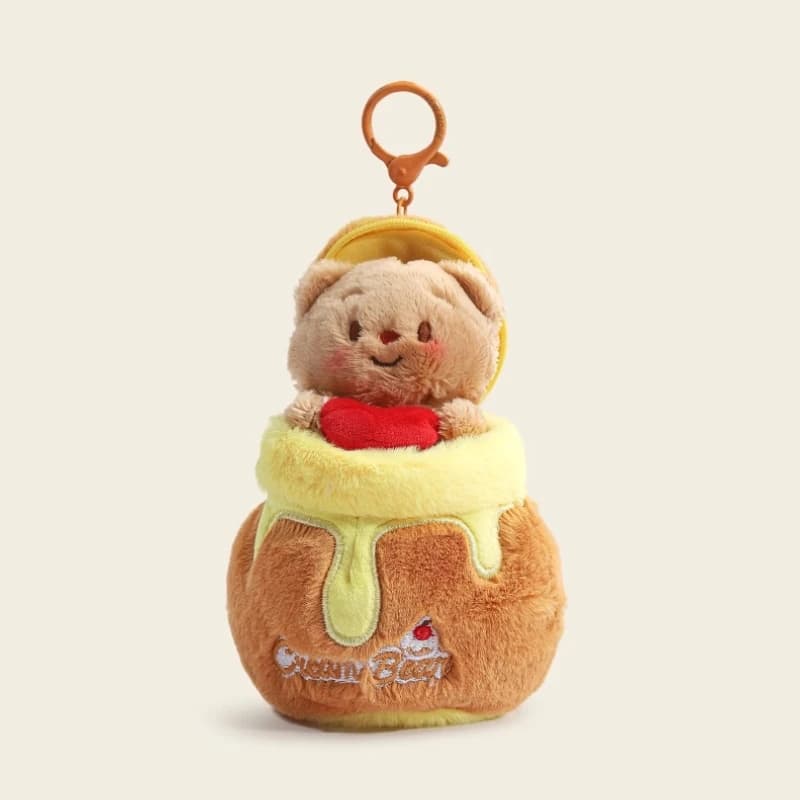 Zaino in peluche con vaso di miele dal design originale appeso borsa per bambola simpatico cartone animato portachiavi borsa da scuola bambola appesa invia amici bambini