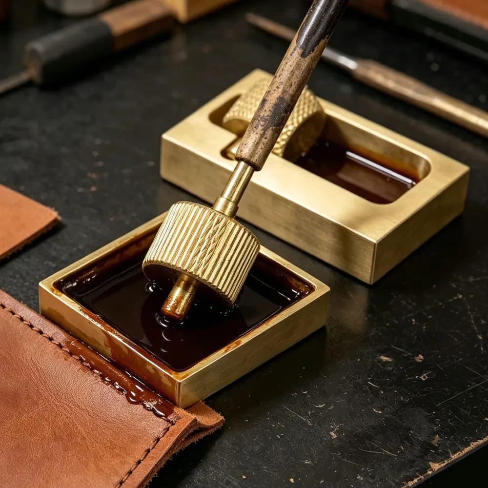 1 Set Leather Edge Oil Painting Pen Top Edge Dye Edge Paint Roller Pen Applicator Speedy with 2 Head Craft Tool
