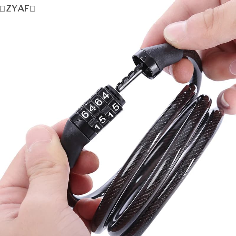 〔ZYAF〕1m Bicycle 4-Character Non Changeable Password Lock, Steel Wire Lock, Anti-Theft Lock