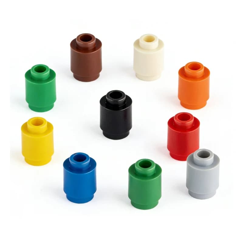 55 pz MOC blocchi di costruzione compatibili 3062 piccole particelle 1X1 mattoni cilindrici regali giocattolo per bambini fai da te