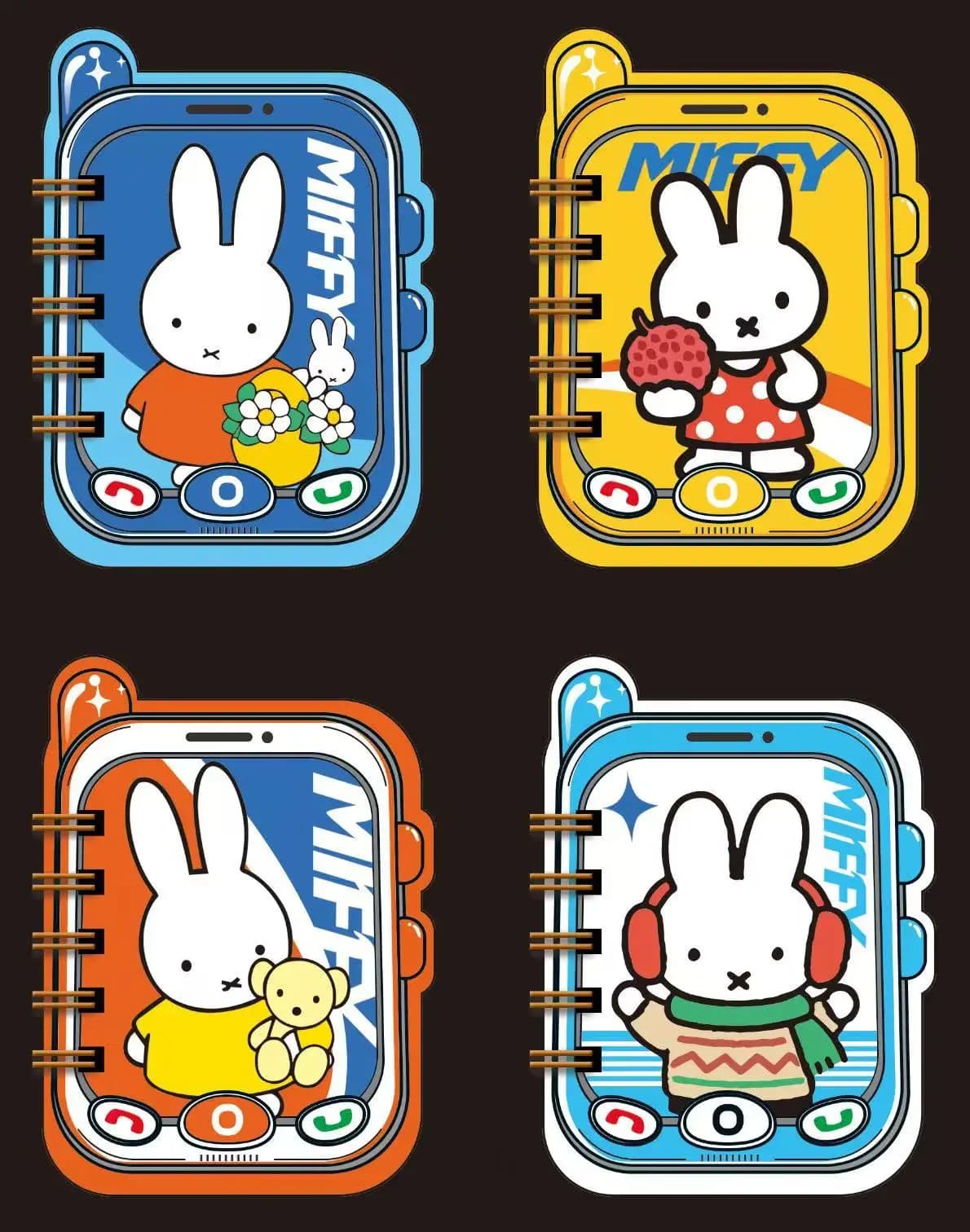 Blocco Note Tascabile Miffy, Design Creativo a Forma di Telefono, Stile Anime Kawaii, Regalo per Studenti