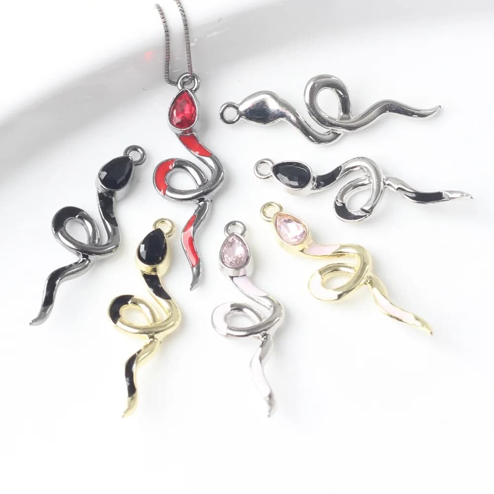 10 pcs/lot 11*36 MILLIMETRIES In Zinc Alloy Frosted Paint Snake Pendants And Pendants of Pendant for Jewel Marking Bracelet Necklace