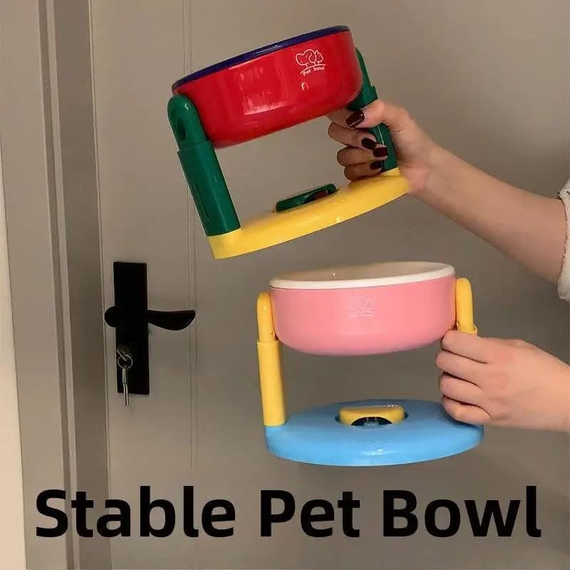 Adjustable Height Pet Bowl Food Dish Slanted Mouth Dog Food Bowl Neck Protector Suction Cup