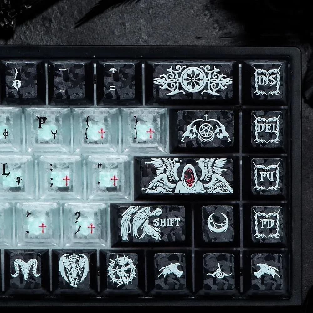 Full Transparent Transparent Keycaps Set Ice Transparent PBT Mechanical Keyboard Keycaps Crystal Clear