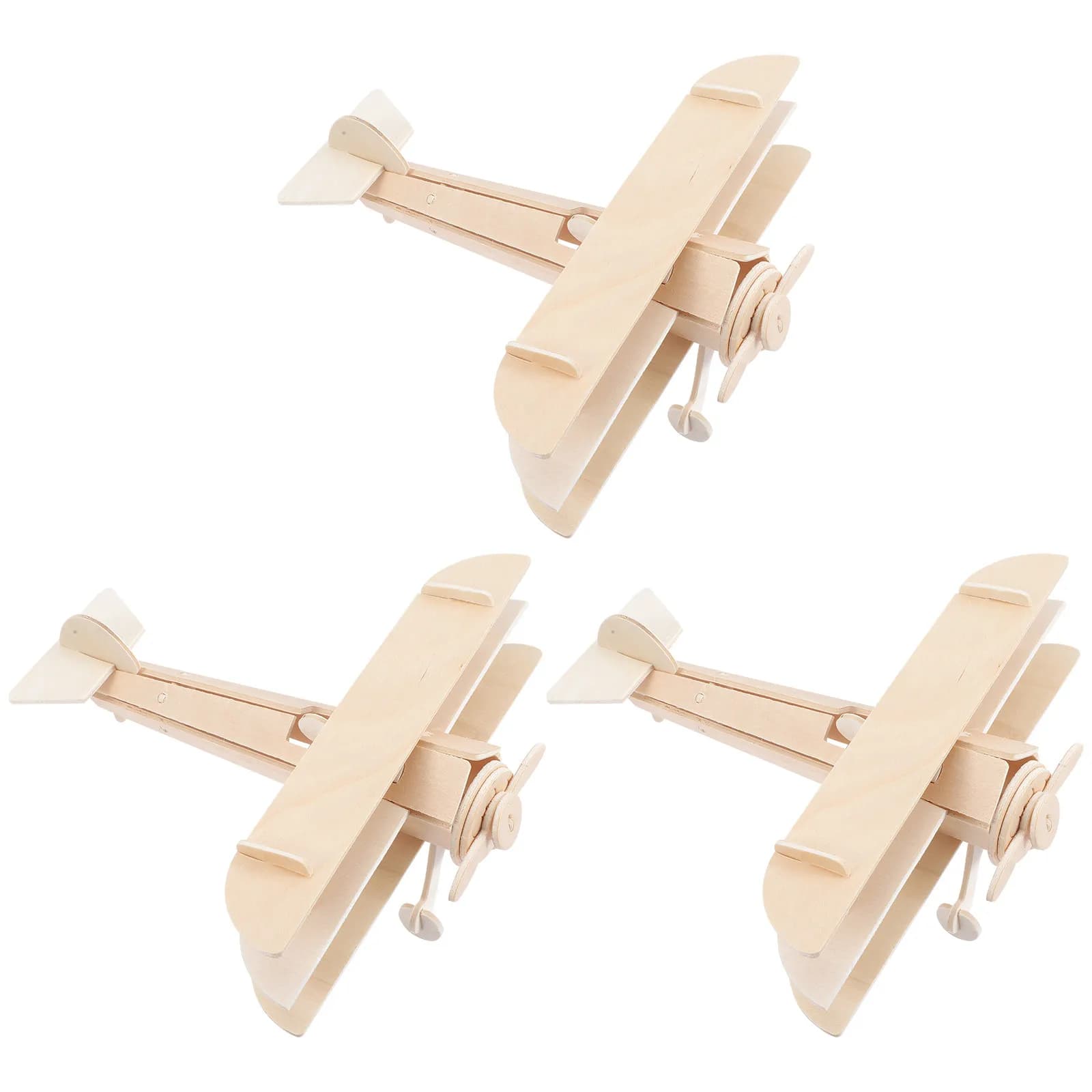 Set di 3 Kit in Legno per Assemblaggio Aereo Fai-da-Te, Gioco Educativo Creativo per Bambini, Regalo Decorativo, Modello di Aereo