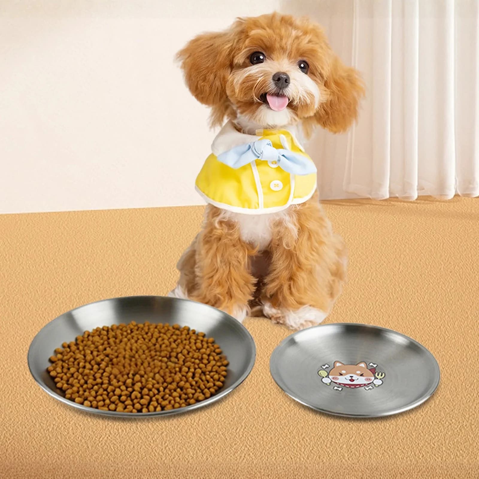 Ciotola per Cani in Acciaio Inossidabile a Bocca Larga con Base in Silicone Antiscivolo, Ciotola per Acqua per Gatti, Ciotola Impilabile Antiscivolo per Cibo per Cani, Multiuso per Animali Domestici