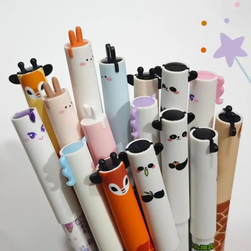 Set di 6/8/10 Penne Gel Cancellabili a Forma di Animali Carini, Penne Kawaii per Diario, Ufficio, Scuola, Regalo Creativo