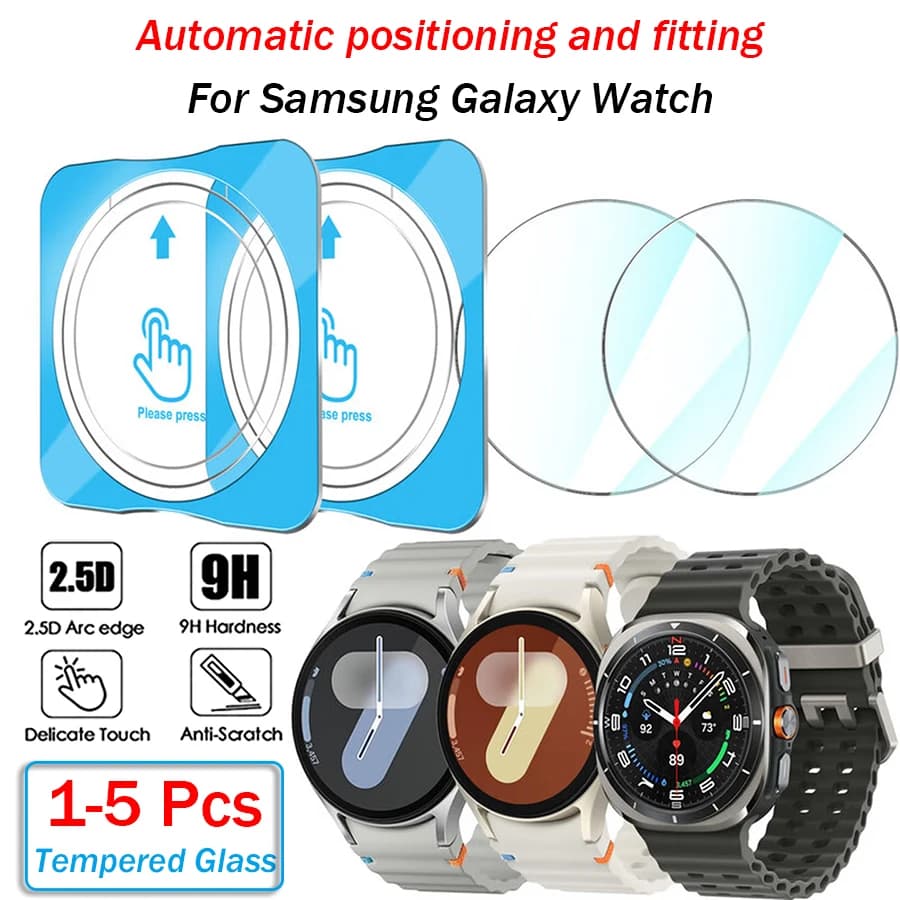 1-5 pezzi di vetro temperato per Samsung Galaxy Watch Ultra 4 5 6 7 40mm 44mm 43mm 47mm protezione dello schermo vetro protettivo facile installazione
