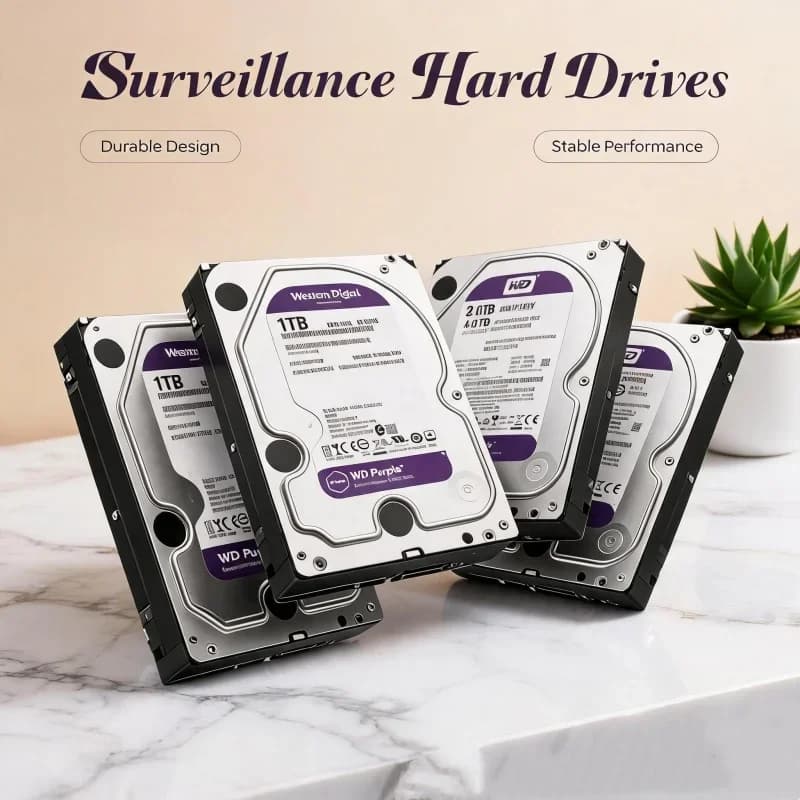 Western Digital WD Purple HDD 3TB 4TB SATA 6.0Gb/s 3.5" Hard Drive Disk Low-Noise Non-Stop Security Camera Storage Gear