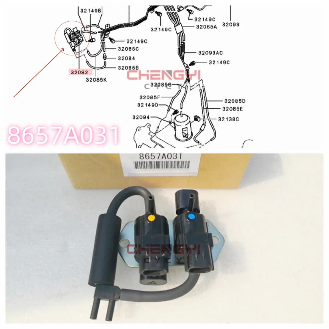 Elettrovalvola solenoide a vuoto 4WD per frizione a ruota libera, compatibile con Pajero Montero Shogun V83W V87W V93W V95W V97W 8657A031 K5T47776
