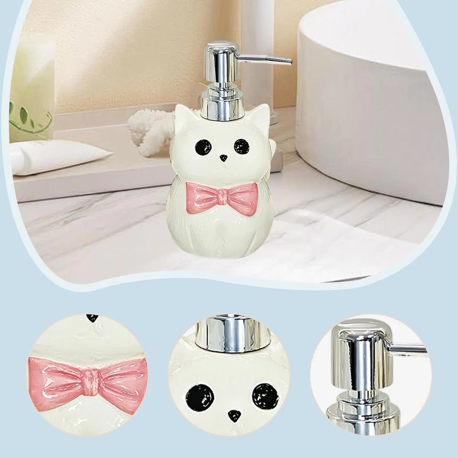 Ceramic Soap Dispenser with Hand Pump Simple Lotion Holder Jar for Bathroom Washroom Kitchen Accessories
