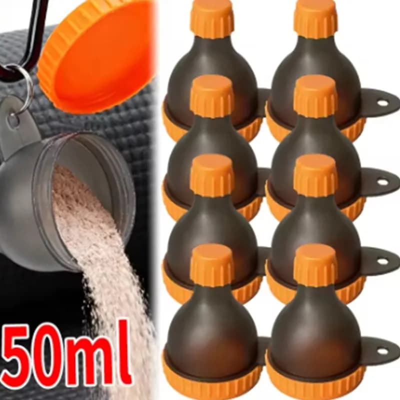 Contenitore Portatile da 50ML per Proteine in Polvere, Dispenser per Integratori Fitness con Imbuto, Scatola Sportiva Anti-perdita per Escursionismo