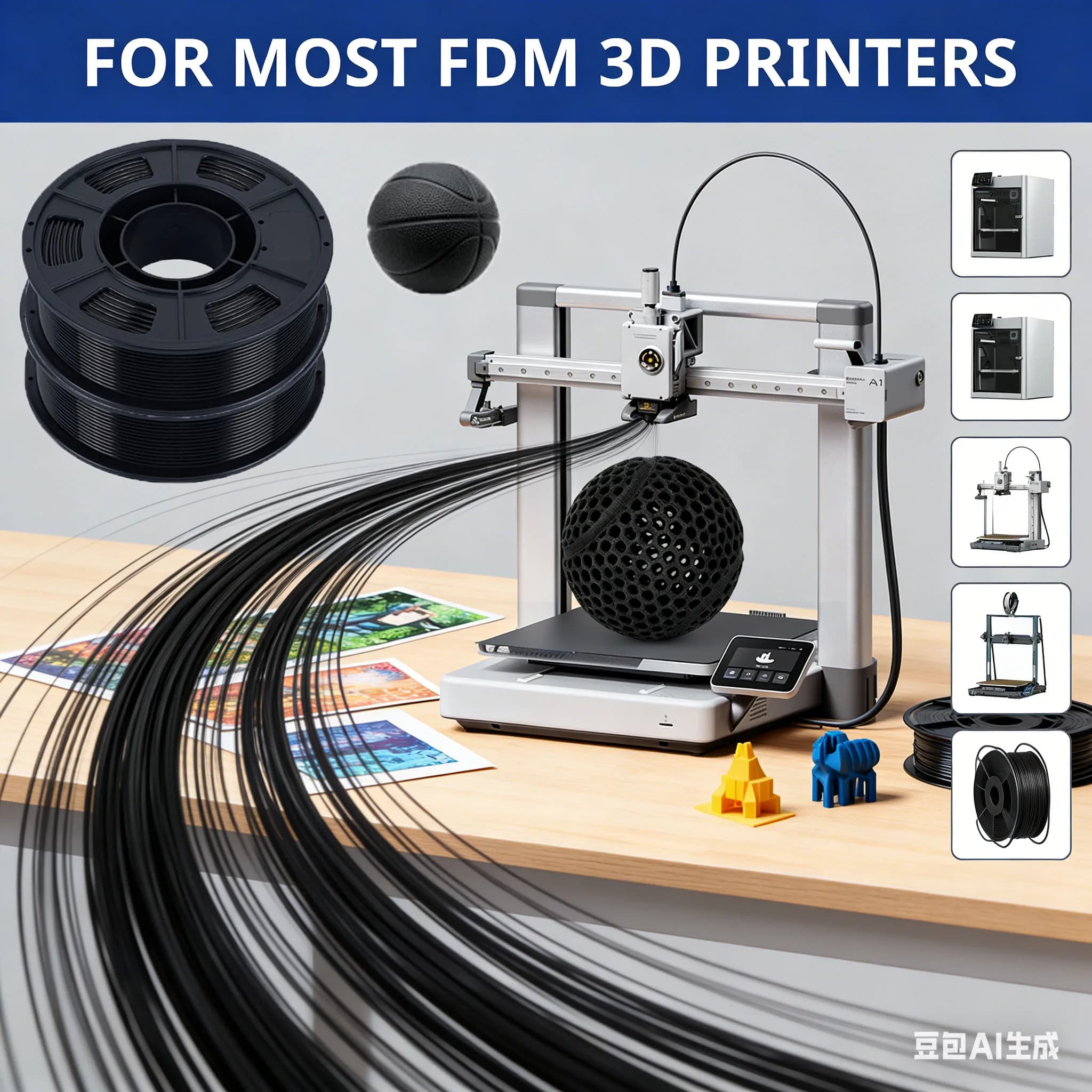 Flexible 3D Printer Filament TPU 300G 1,75 mm No bubble Filament TPU plastic material 95A for most 3D printing filaments