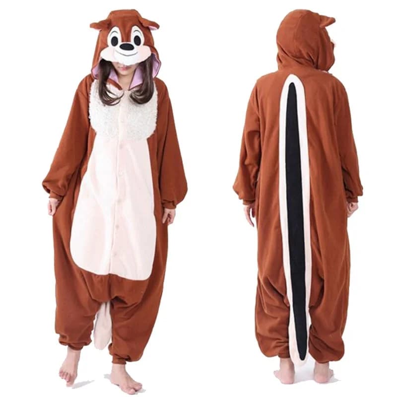Disney Chip & Dale Flower Spirit Cartoon Tuta Pigiama invernale per donna Cute Anime Mouse Costume cosplay Giocattolo e hobby