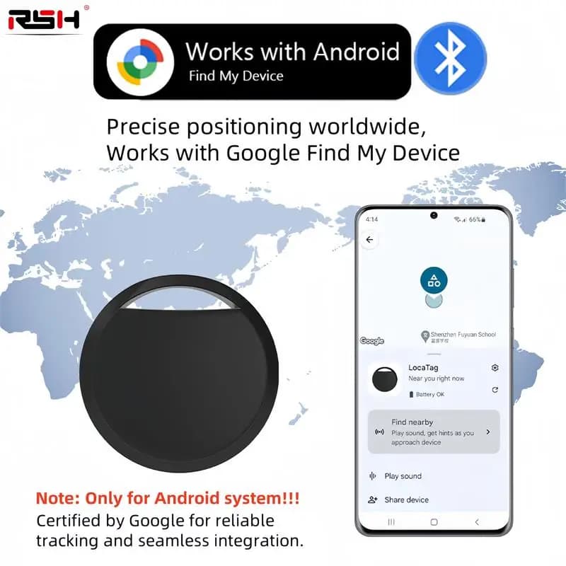 Smart GPS Locator Bluetooth Tracker Tags anti-smarriage for bag keys Pet monitor for older children Works with Android Google Find my device
