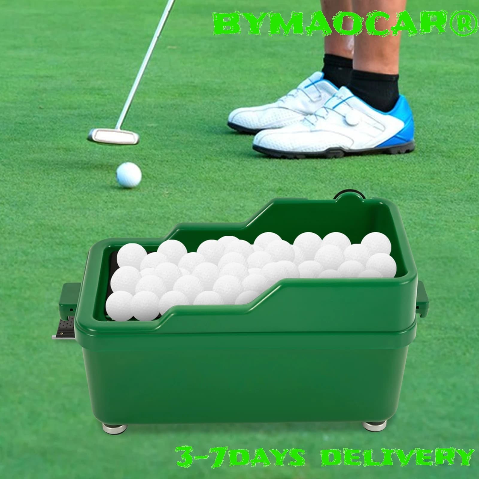 Lanciatore di Palline da Golf Semi-Automatico con Pedale, Base Regolabile Senza Alimentazione Elettrica per Pratica all'Aperto, Terreno Irregolare