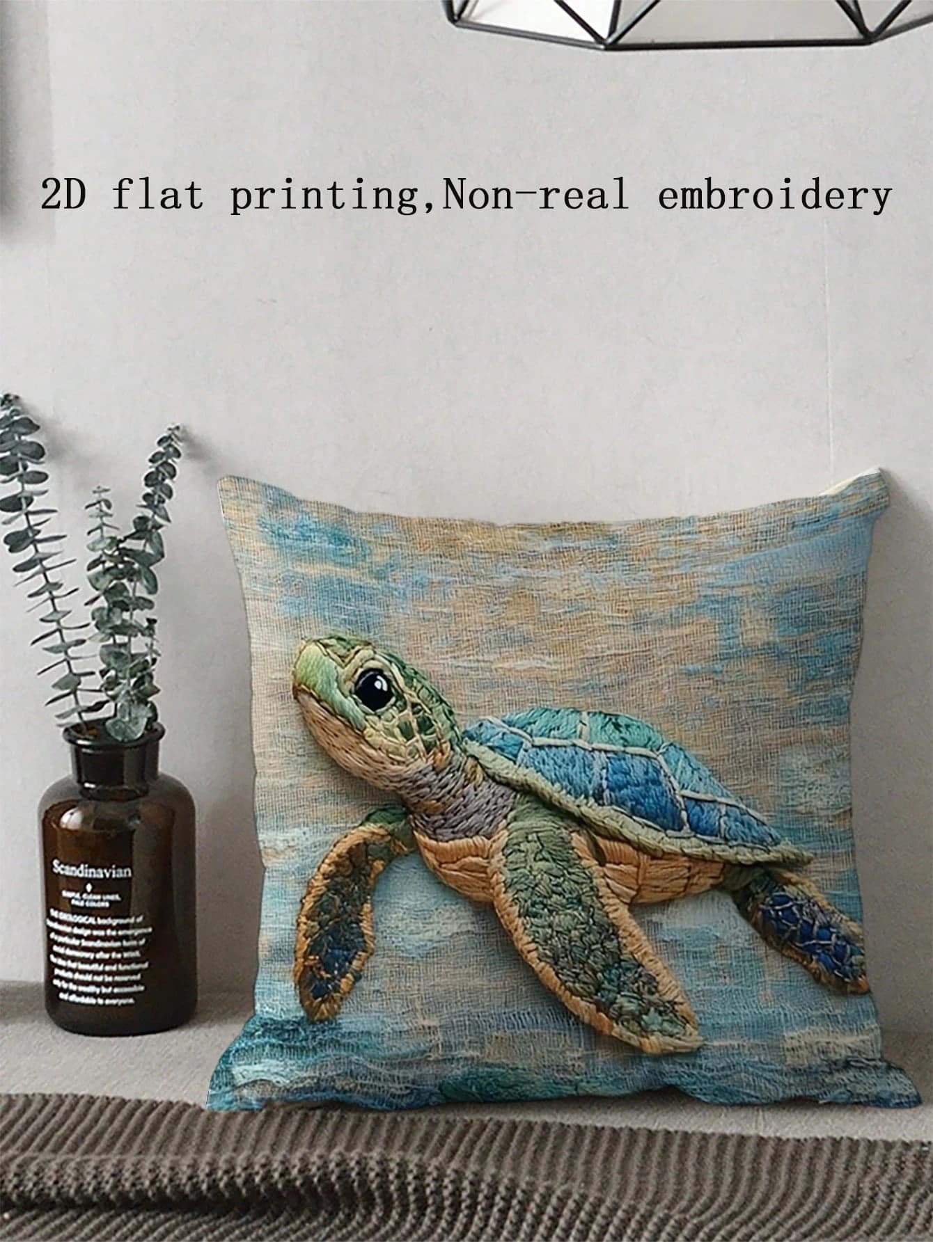 1 copricuscino con stampa di una simpatica tartaruga marina, stampa 2D su entrambi i lati, in morbido poliestere, per decorare casa, divano, camera da letto, auto.