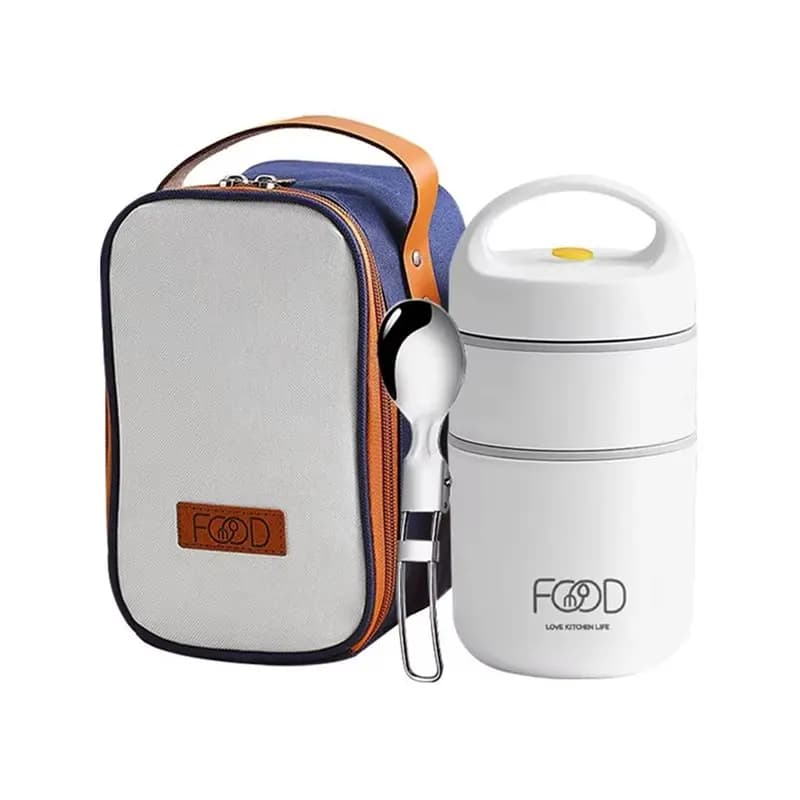 Contenitore termico per il pranzo A67K in acciaio inox con borsa termica, scaldavivande, tazza per zuppa, thermos, bento per bambini