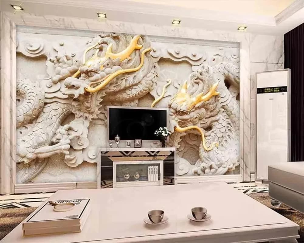 Carta da parati personalizzata 3D nuovi reliefs cinesi drago d'oro grano TV sfondo muro soggiorno murales carta da parati 3d