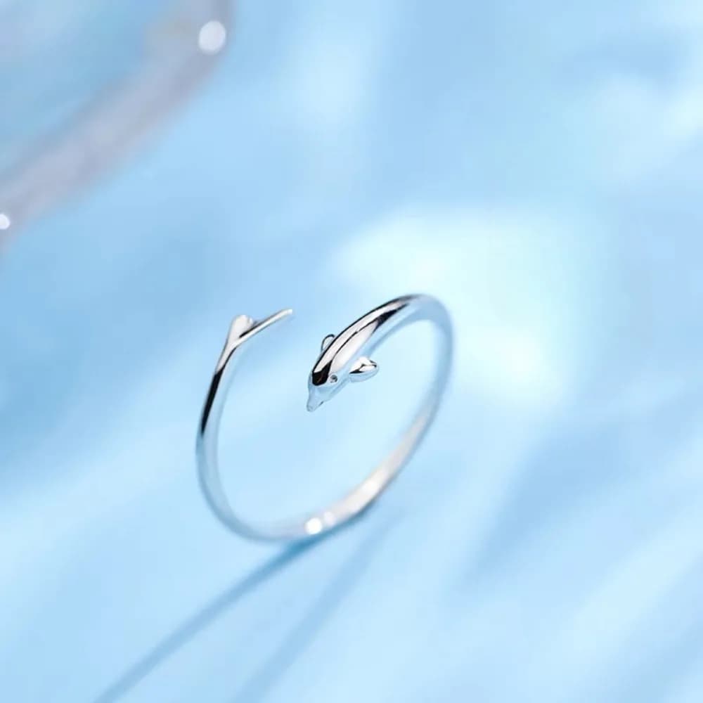 Nuovo piccolo anello delfino da donna 2024 Nuovo design di nicchia alla moda Internet Celebrity Opening Anello per dito indice regolabile