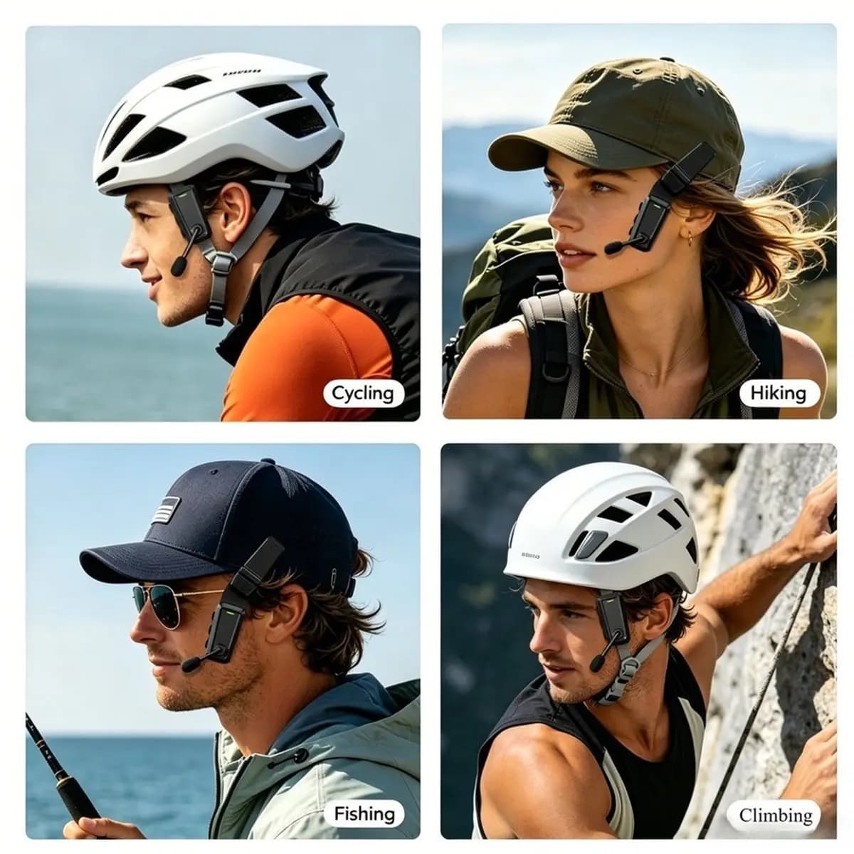 A61P C10 Outdoor Cycling Bike Wireless Bluetooth Music Sharing Earphones Climbing Helmet Intercom Headset with Noise Earphone