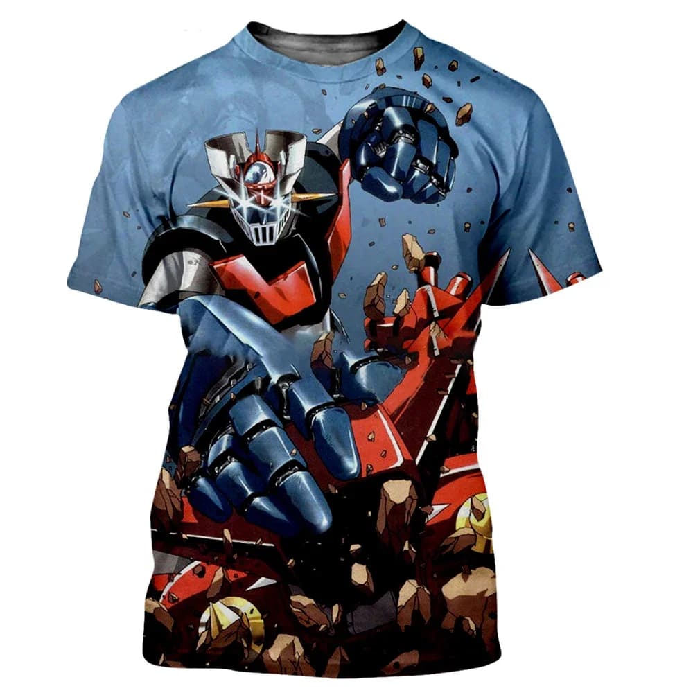 Mazinger Z T-Shirts Anime Robot 3D Print Men Women Short Sleeve T Shirts Oversized Streetwear Harajuku Tops Tees Man Clothing