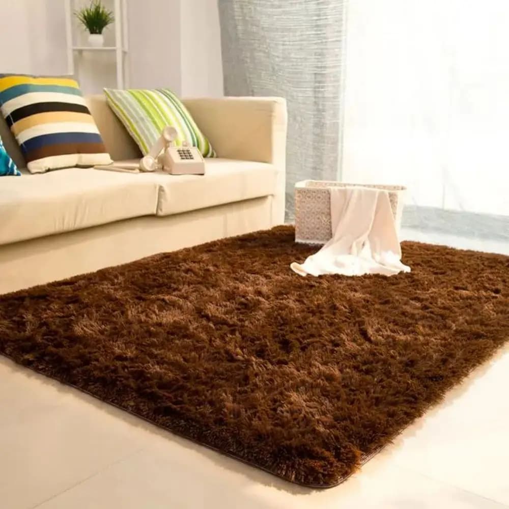 VIKAMA Silk Wool Solid Color Living Room Carpet Bedroom Bed Bay Window Coffee Table Room In Front Of Bed Cushion Home Decoration
