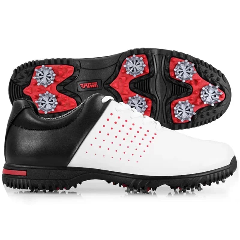 Comode scarpe da golf PGM, scarpe impermeabili in pelle microfibra, scarpe traspiranti da uomo, scarpe da golf antiscivolo