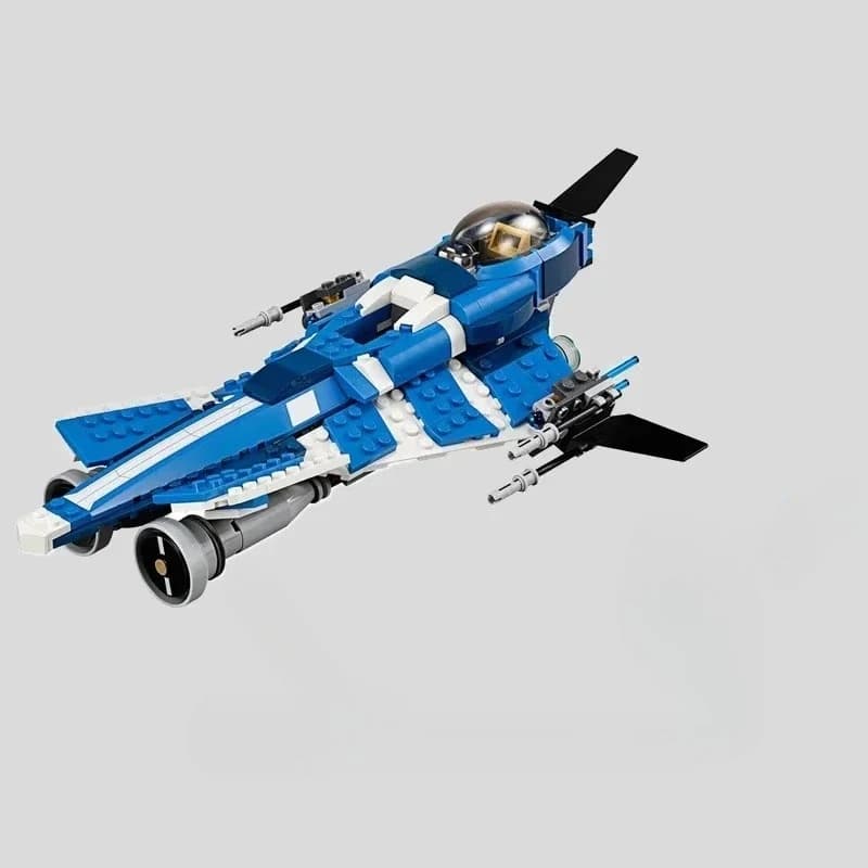 370PCS MOC Space Starfighter Building Blocks Kit modello di aereo personalizzabile per adulti Confezione di mattoni fai da te Toy Boy Regali