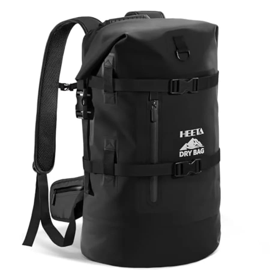 Zaino Impermeabile 40L per Uomo e Donna, Chiusura Roll-Top, Resistente e Imbottito, per Escursionismo, Kayak, Nautica e Paddle Board
