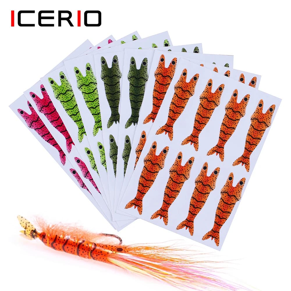 ICERIO Verde Arancione Oliva Gamberetti Indietro Pellicola per la Pelle Sottile Pesca a Mosca Materiale Avvolgente per il Corpo per Gamberetti Scud Ninfa Mosche SML XL