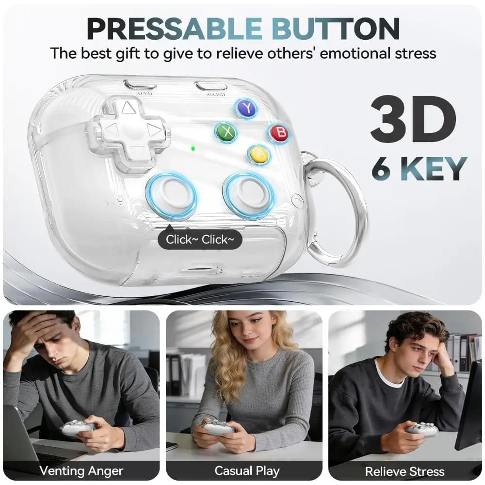 Silicone Bluetooth Headphone Protective Case Safety Lock Dustproof Phone Stand Case Anti-fingerprint for AirPods Pro 3