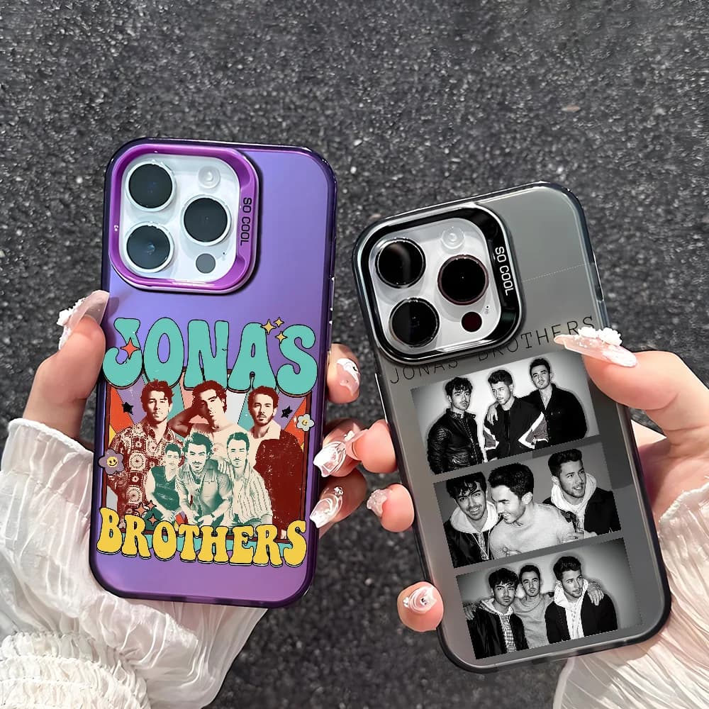 Phone Cover Band J-JONAS B-BROTHERS for iPhone 17 16 15 14 13 12 11 Pro Max Plus Mini IMD Color Silver