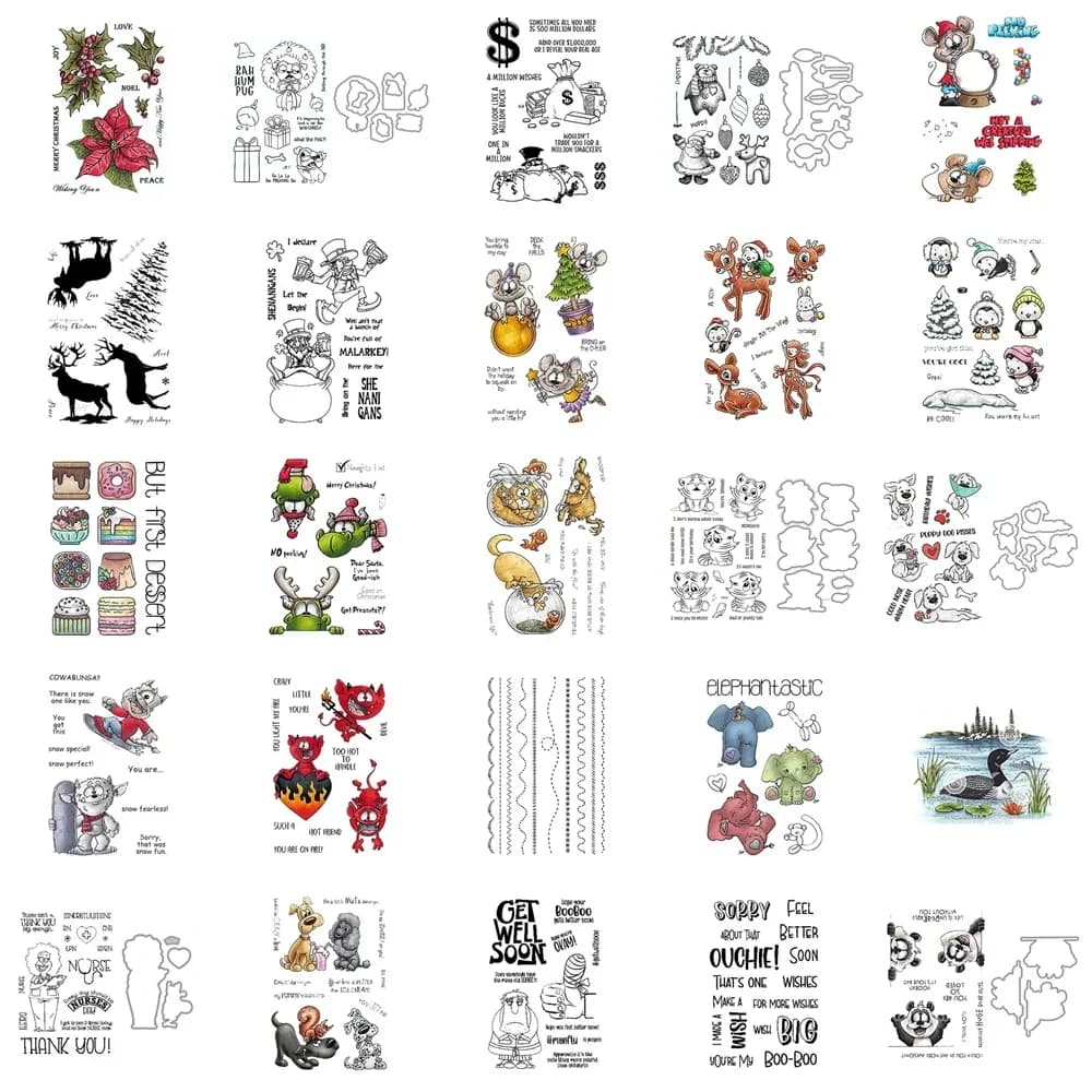 New 2022 Halloween Clear Stamps Monster Prank Animal Cartoon Set Embossing Frames Card Craft No Metal Cutting Dies Scrapbooking