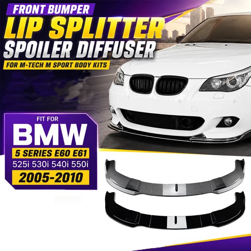 Front Bumper Lip Splitter Spoiler Diffuser for BMW 5 Series E60 E61 525i 530i 540i 550i 2005-2010 for M-Tech M Sport Body Kits