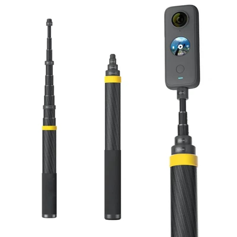 Bastone selfie extra lungo invisibile in fibra di carbonio da 3 m per fotocamera sportiva Insta360 e action camera panoramica