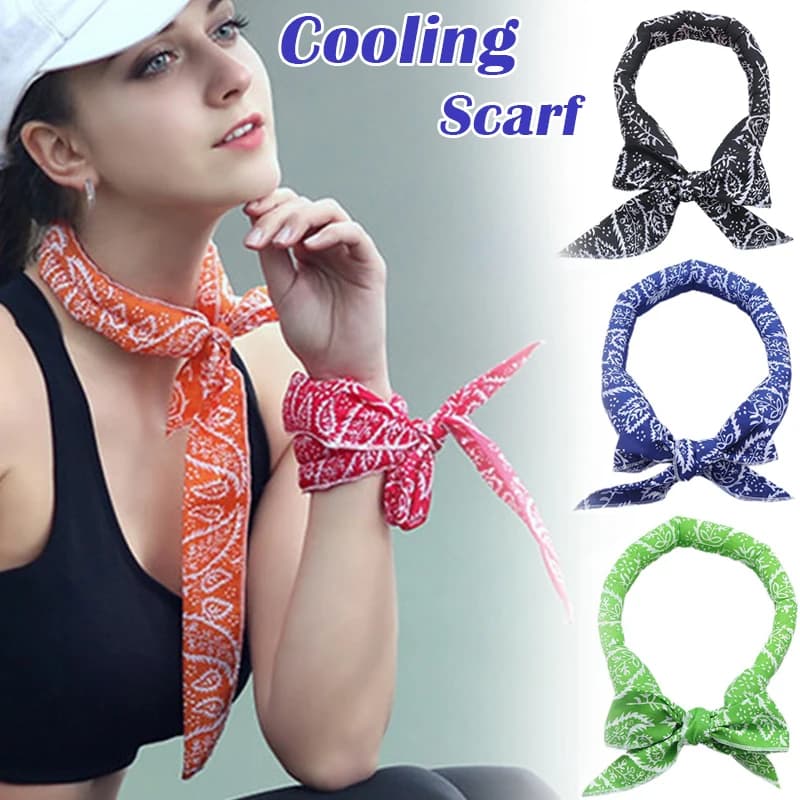 1pcs Summer Scarf Neck Cooler Bandana Body Ice Cooling Wrap Tie Refreshing Scarf Headband Multifunction Wrist Towels Headband