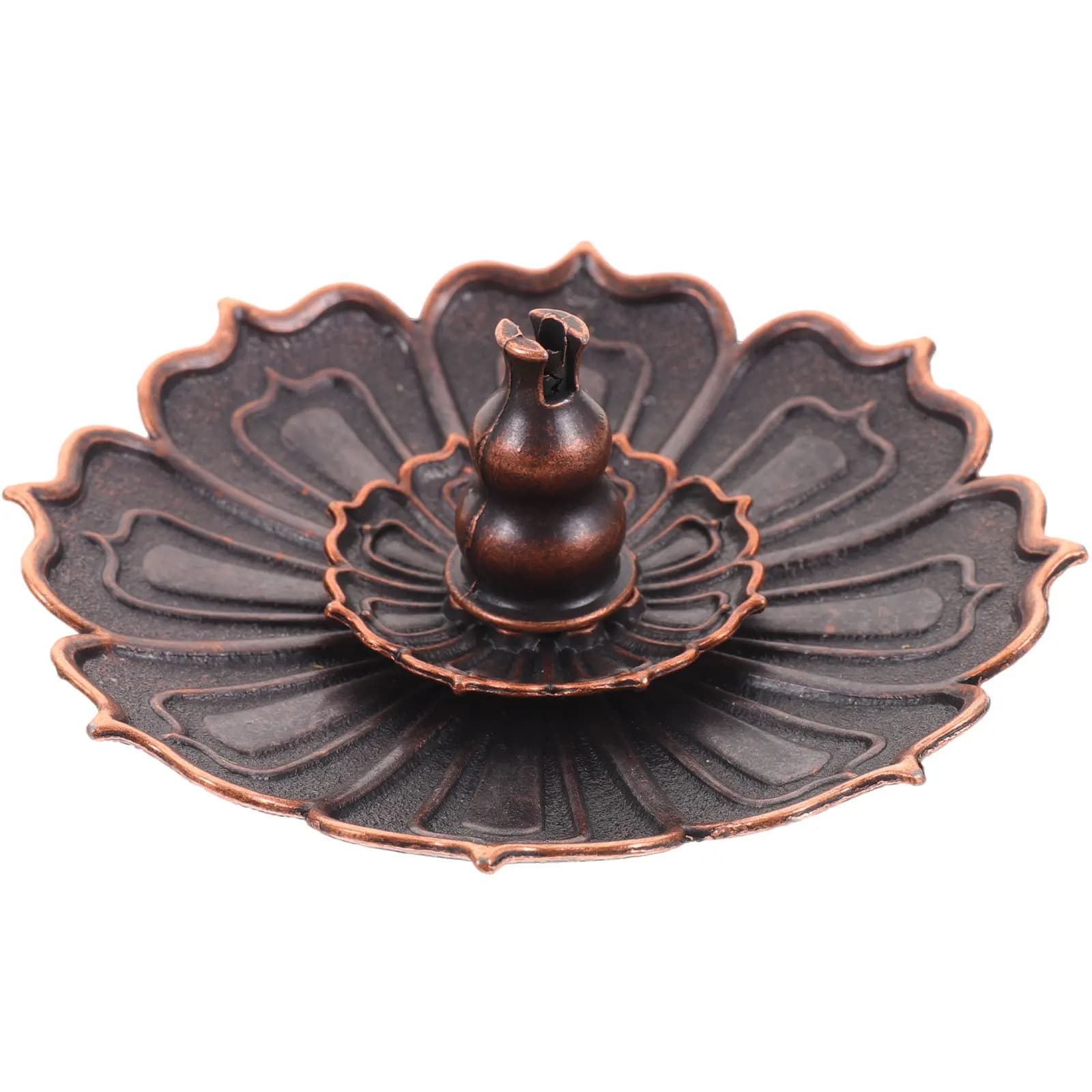 Incense Stick Holder Alloy Flower Shaped Ash Catcher Tray Aroma Burner for Home Office Meditation Decor