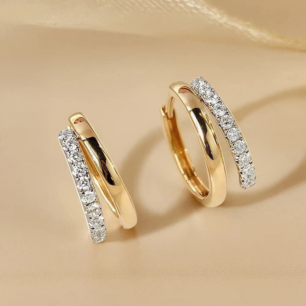 Orecchini a lobo da donna in argento sterling 925 con moissanite 100% e diamanti, piercing in argento 925