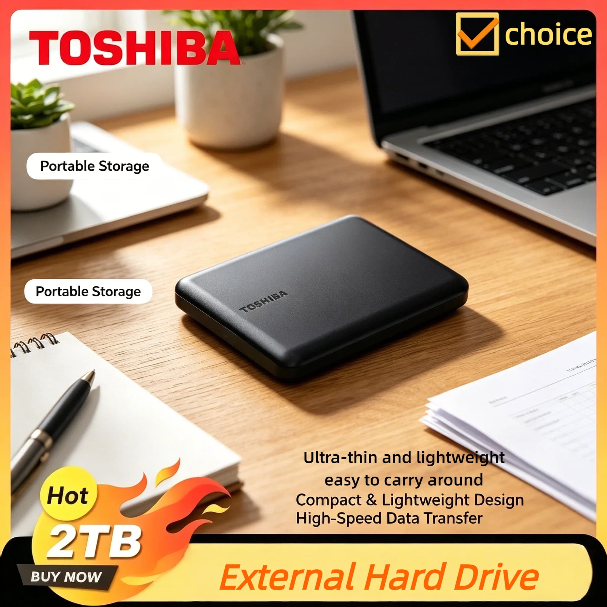 OEM per Toshiba A5 Expansion 500GB 1TB 2TB USB3.0 Disco Rigido Esterno Portatile da 2,5 Pollici HDD BOX per PC Xbox PS4 PS5 Laptop