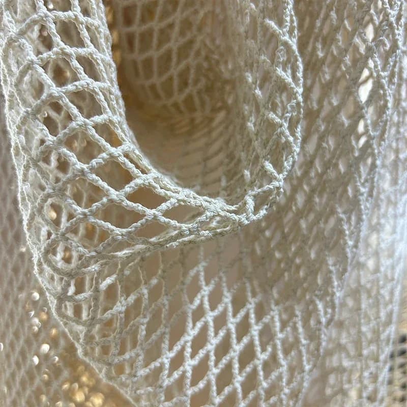 Rete da pesca tessuto cotone lino grande maglia diamante tiro sfondo creativo fai da te cucito al metro all'ingrosso