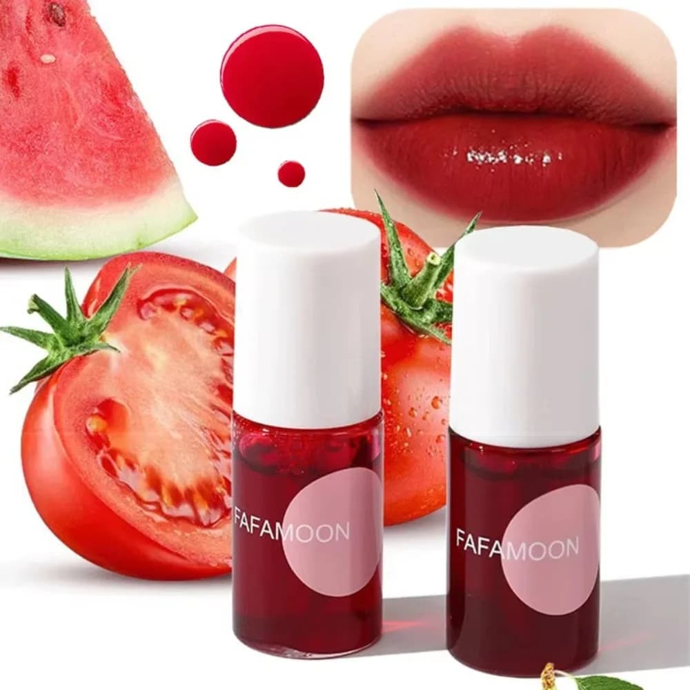 1Pc Fruttato Lip Tint Acqua Gloss Tinta Idratante Rossetto liquido impermeabile Antiaderente, Alto pigmento Colori vivaci a lunga durata