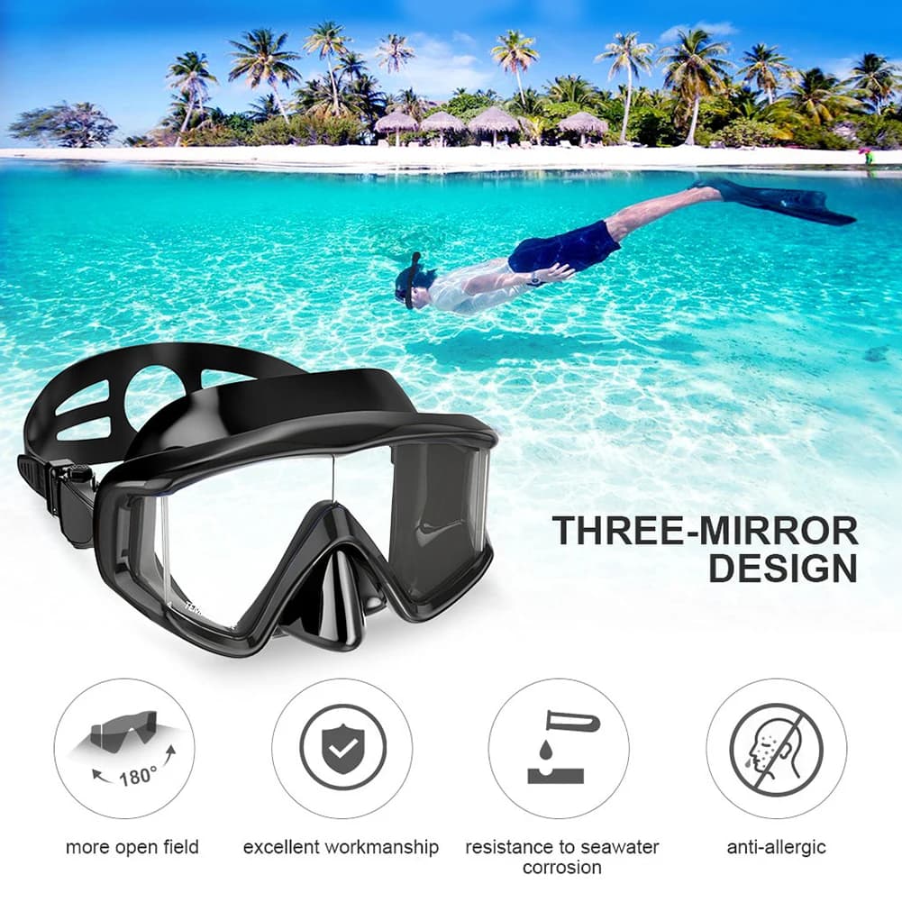 Swimwear Underwater mask with anti-fog technology and anti-lost for woman man
