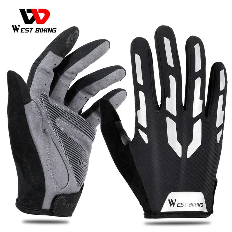 WEST BIKING Anti-shock reflective cycling gloves Sports half-finger Gloves Man Woman Road Bike Gloves MTB for summer gym